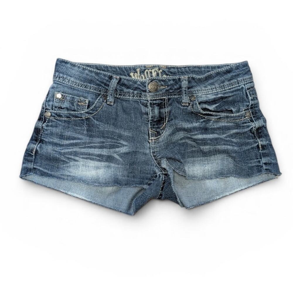 Vintage Low Rise Grunge Wallflower 2000s Y2K Sz 3 Blue Denim Short Shorts